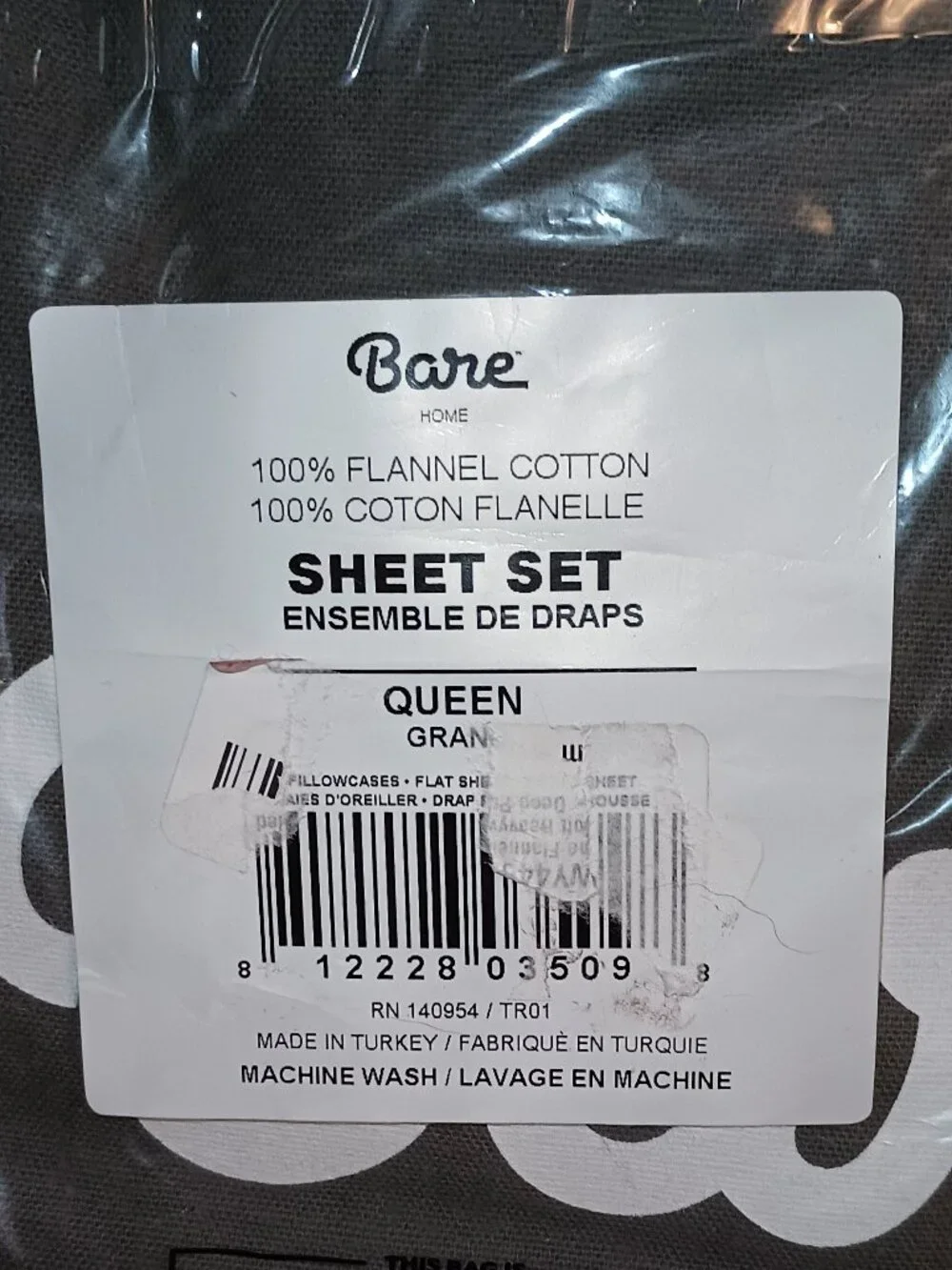 NEW Soft & Cozy 100% Cotton Flannel Sheet Set by Bare Home Grey Queen